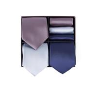 BRERA 67 - Coffret Cadeau Homme 3 Cravates et 3 Mouchoirs de Poche, Accessoire Costume, Pochette Avec Cravate, Cadeau Original Mariage