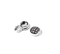 BRERA 67 - Couvre Boutons Chemise Homme Noir Motif Géométrique, Boutons de Manchette, Cache Bouton, Cadeau Original Utile Made in Italy
