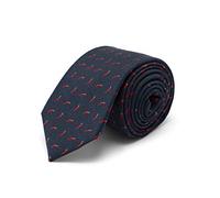 BRERA 67 : Cravate Homme Bleu micro motis cornes rouge porte-bonheur Étroit Slim Laine et Soie faite à la main, Cravates 148x8 Mariage, Boîte cadeau, Accessoires Mode,Vente au Particulier.