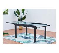 CONCEPT USINE - Salon de Jardin Aluminium - Ensemble Mobilier d'Extérieur : Table Extensible Rallonge coulissante + 12 Chaises Pliables et Inclinables - Gris - Design Brescia - Robuste Résiste à l'Eau