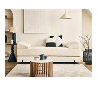 Best mobilier – Banquette 3 places Brescia – convertible en tissu velours relief – Beige