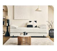 Brescia - banquette 3 places convertible en tissu velours relief - Ecru