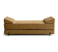 Brescia - banquette 3 places convertible en tissu velours relief - Jaune