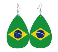 Brésil Boucles D'Oreilles Tendance Boucles D'Oreilles En Cuir Double Face Pendantes Pour Quotidien Femme