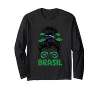 Brésil Cadeau Drapeau Brésil Fan Vintage Samba Brasil Manche Longue