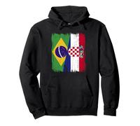 Brésil Croatie Demi-drapeau Fière racines croates brésiliennes Sweat à Capuche