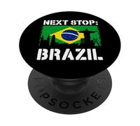 Brésil Drapeau brésilien drôle Prochain arrêt Voyage PopSockets PopGrip Adhésif