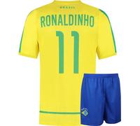 Brésil Maillot de Football Set Maison Ronaldinho - Coupe du Monde 2002 - Enfants et Adultes - Football - M