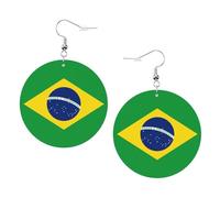 Brésil Pendantes En Cuir Double Face Boucles D'Oreilles Légères Boucles D'Oreilles En Cuir Pour Décorations Femme
