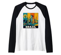 Brésil Retro Game Skyline - Rio São Paulo Salvador Brasilia Manche Raglan