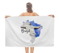 Brésil Serviettes de plage résistantes au sable douces à séchage rapide pour le camping, le sport, la piscine pour femmes et adultes, accessoires d'été en plein air, clips pour chaises de plage, 130 x