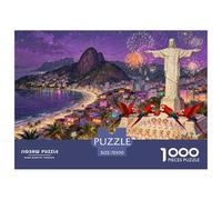 Brésilien Rio Christ Le Carnaval du Rédempteur Puzzle en Bois Imperméable DIY Puzzles De 1000 Pièces pour Adultes Impossible Jeux Éducatifs
