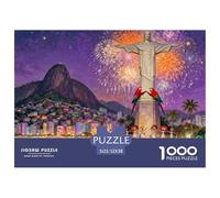 Brésilien Rio Christ Le Carnaval du Rédempteur Puzzle en Bois Imperméable Puzzles De 1000 Pièces pour Adultes Coloré Jeux Éducatifs