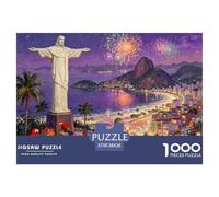 Brésilien Rio Christ Le Carnaval du Rédempteur Puzzle en Bois Imperméable Puzzles De 1000 Pièces pour Adultes Cadeaux Amusant Jeux Éducatifs