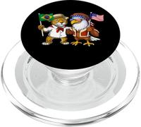 Brésiliennes-américaines Drapeau Brésil États-Unis USA PopSockets PopGrip pour MagSafe