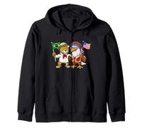 Brésiliennes-américaines Drapeau Brésil États-Unis USA Sweat à Capuche