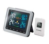 Bresser 7007510 Station Météo Argent Noir Capteur Externe Horloge Radio Tactile