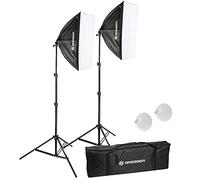BRESSER BR-225B Jeu de lumière diurne LED | Bresser BR 225B Kit éclairage LED studio avec 2 softbox 50 x 70 cm