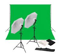 Bresser Kit studio LED BR-240B Daylight Set, 2 lampes 60W, fonds 3x3 m, 3 toiles, sac inclus