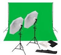 Bresser Kit studio LED BR-240B Daylight Set, 2 lampes 60W, fonds 3x3 m, 3 toiles, sac inclus