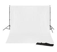 BRESSER BR-D23 Support de Fond de Studio + Fond de Studio en Tissu 3 x 4m Blanc blanc G