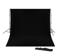 BRESSER BR-D23 Support de Fond de Studio + Fond de Studio en Tissu 3 x 4m Noir