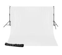 Bresser - Système de fond + tissu de fond 2,5 x 3m Blanc