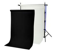 Bresser - Système de fond + 2 fonds papier 1.36x11m blanc et noir