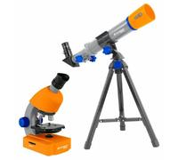 Bresser Ensemble microscope et télescope Junior 40–640× LED Piles Orange