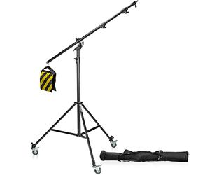 Bresser f001609 Studio Photo BR Lampe de lb300 Trépied avec Bras pivotant et roulettes Noir