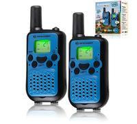 BRESSER JUNIOR Set de 2 talkies‑walkies – Portée jusqu'à 6 km, mains libres – Bleu G