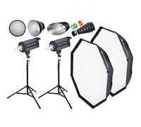 Bresser - Kit de 2 Flashs de Studio CD-600 + Accessoires complets