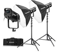 Bresser Kit éclairage studio LED 2x180W COB RGB Octabox Bowens CCT HSI Bluetooth DMX Vidéo Photo