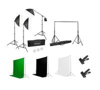 Bresser - Kit Set d'éclairage lumière du jour LED BR-230B + Kit support et fonds