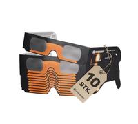 Bresser Lot de 10 lunettes d'éclipse solaire pour observer le soleil en toute sécurité avec film filtrant la lumière blanche de qualité supérieure, conformes à la norme ISO 12312-2:2018