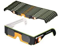 Bresser Lot de 10 lunettes d'éclipse solaire pour observer le soleil en toute sécurité avec film filtrant la lumière blanche de qualité supérieure, conformes à la norme ISO 12312-2:2018