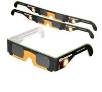 Bresser Lot de 3 paires de lunettes d'éclipse solaire pour observer le soleil en toute sécurité, avec film de filtre à lumière blanche de haute qualité, conformes à la norme ISO 12312-2:2016