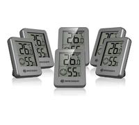 Bresser Lot de 6 thermomètres hygromètres - Thermomètre numérique - Contrôle de l'humidité intérieure - Convient pour le réfrigérateur - Aimant mural - Prévention de la moisissure - Indicateur Smiley