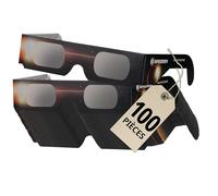 BRESSER Lunettes Éclipse Solaire 100 Pièces, Observation Sûre du Soleil, EN ISO 12312 2:2015, Image Jaune Clair, Design B