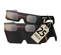 BRESSER Lunettes Éclipse Solaire 25 Pièces, Observation Sûre du Soleil, EN ISO 12312 2:2015, Image Jaune Clair, Design B