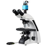 Bresser Microscope avec caméra MikroCam Mini Full HD HDMI, objectifs planachromatiques, oculaires WF 10x, éclairage LED, idéal pour Laboratoire et Classe