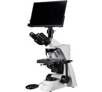 Bresser Microscope à lumière transmise avec caméra MicroCam Mini Full HD HDMI et écran 13,3" - objectifs planachromatiques, éclairage de Köhler