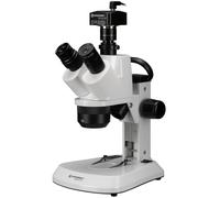 Bresser Microscope stéréo trinoculaire 10x-40x avec caméra MikroCam SF UHD, éclairage LED, 3 grossissements, idéal pour l'école et Les Loisirs