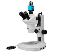 Bresser Microscope stéréo trinoculaire Zoom 8-50x éclairage LED réflexion Transmission avec caméra HDMI Full HD C-Mount Noire