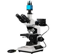 Bresser Microscope trinoculaire à lumière réfléchie/transmise avec caméra MikroCam Mini Full HD HDMI, éclairage halogène 20 W, idéal pour Classe et présentations