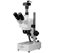Bresser Microscope trinoculaire stéréo Zoom 10x-160x lumière incidente/transmise avec caméra UHD 4K C-Mount Noir