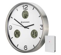 BRESSER MyTime Io NX Horloge murale radio pilotée avec Mesure de Temperature et Humidité - Diamètre 30 cm (blanc)