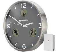 BRESSER MyTime Io NX Horloge murale radio pilotée avec Mesure de Temperature et Humidité - Diamètre 30 cm (anthracite)