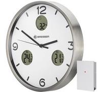 BRESSER MyTime Io NX Horloge murale radio pilotée avec Mesure de Temperature et Humidité - Diamètre 30 cm (blanc)