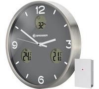 BRESSER MyTime Io NX Horloge murale radio pilotée avec Mesure de Temperature et Humidité - Diamètre 30 cm